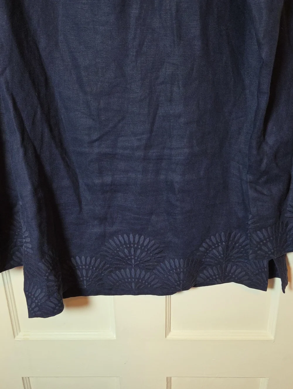 Tory Burch Linen Tory Tunic In Tonal Navy Size 6